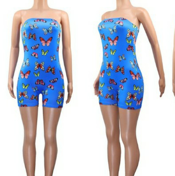 Butterfly Jumpsuit- Blue - Picture 2 of 2